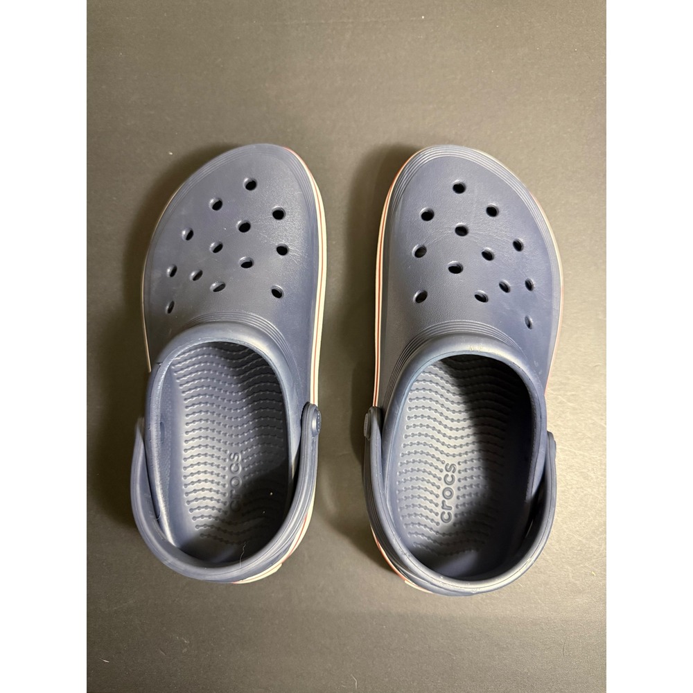 Crocs‎ Crocband Clogs Navy Blue Red White Stripe Mens 4 Womens 6 Sporty Boho